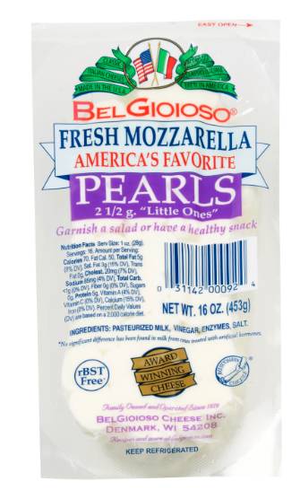 BelGioioso - Mozzarella Pearls Cryovac pkg - 1 lb