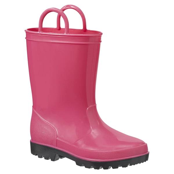 Falls Creek Toddle Girls' Shiny Pink Rain Boot, Pink, Size 10