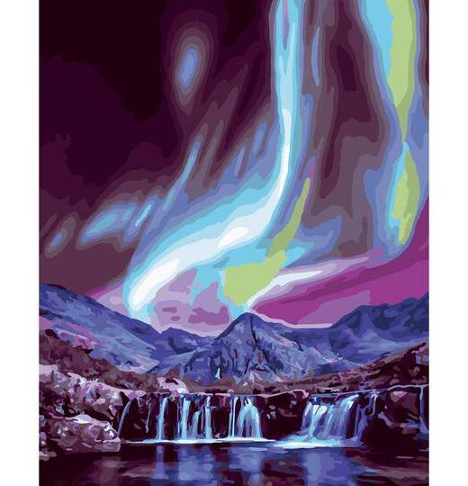 16" X 20" Northern Lights Paint-By-Number Kit With Wood Display Hanger By Artist'S Loft