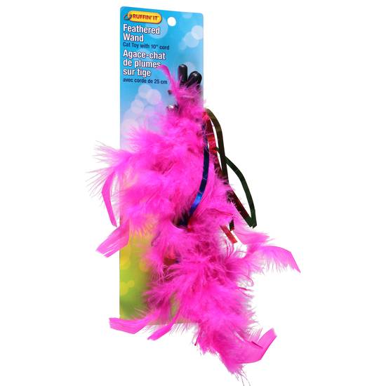 Ruffin' It Feather Wand With Cord Cat Toy