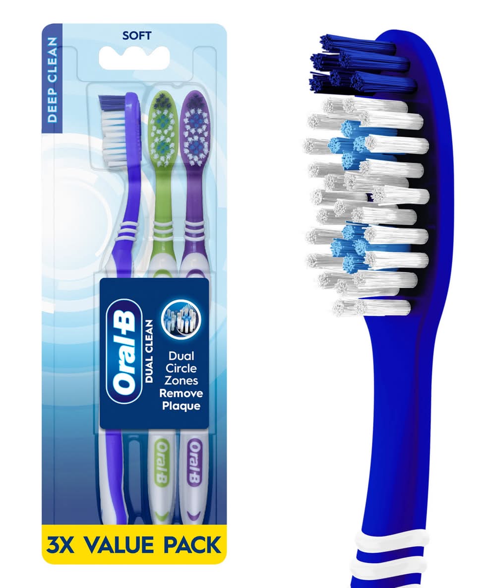 Oral-B Toothbrush Dual Clean Soft 3 Count