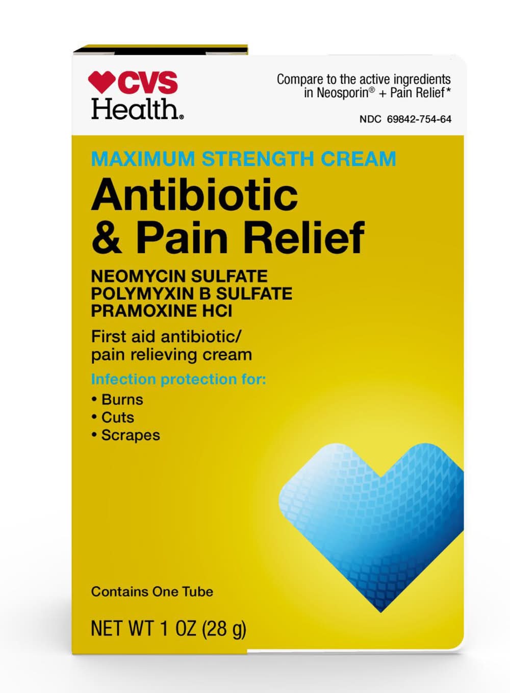 Cvs Maximum Strength Antibiotic & Pain Relief Cream, 1 Oz