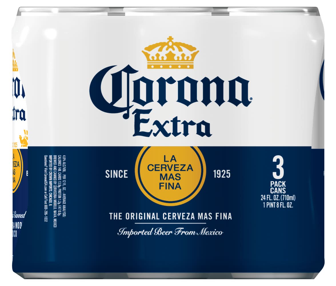Corona Extra Mexican Lager Beer (3 x 24 fl oz)