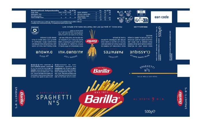 Barilla - Pâtes spaghetti n°5