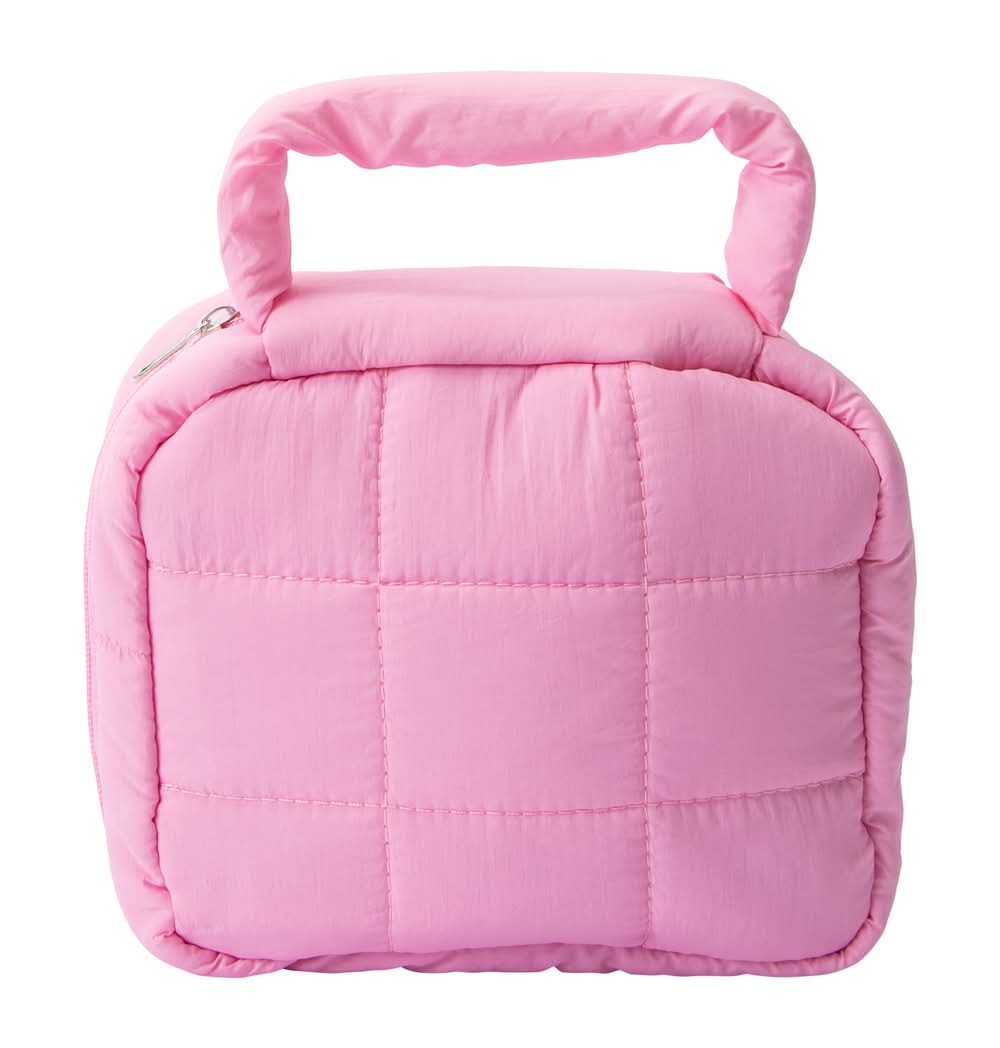 Quilted Travel Set With Top Handle Pink