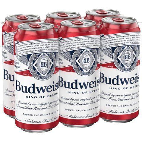 Budweiser Lager Beer (6 x 16 fl oz)