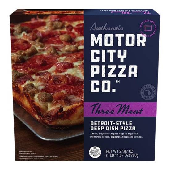 Motor City Pizza Detroit-Style Deep Dish Three Meat Pizza