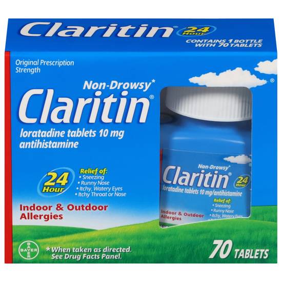 Claritin Non-Drowsy Loratadine Antihistamine Tablets (70 ct)