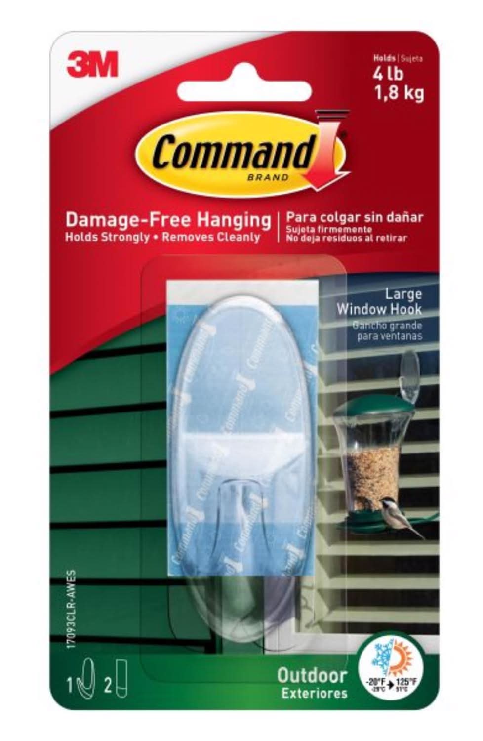 3M Command Large Plastic Hook 3.375 In. L 1 Pk