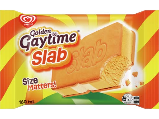 Streets Golden Gaytime Frozen Dessert Toffee And Vanilla Ice Cream Sandwiched Between Vanilla Biscuits Slab 160mL