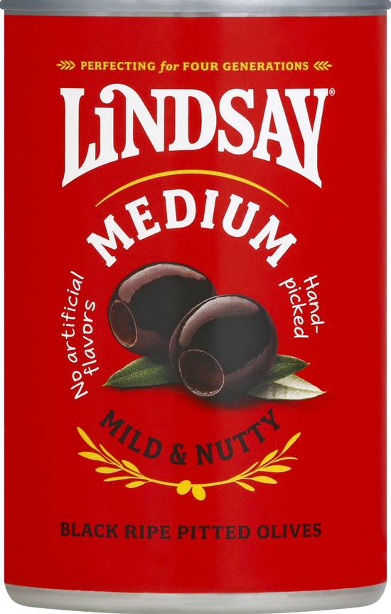 Lindsay Medium Mild & Nutty Black Ripe Pitted Olives