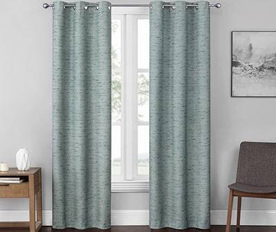 Eclipse River Spa Blackout Grommet Curtain Panel Pair, 84 inch, Blue