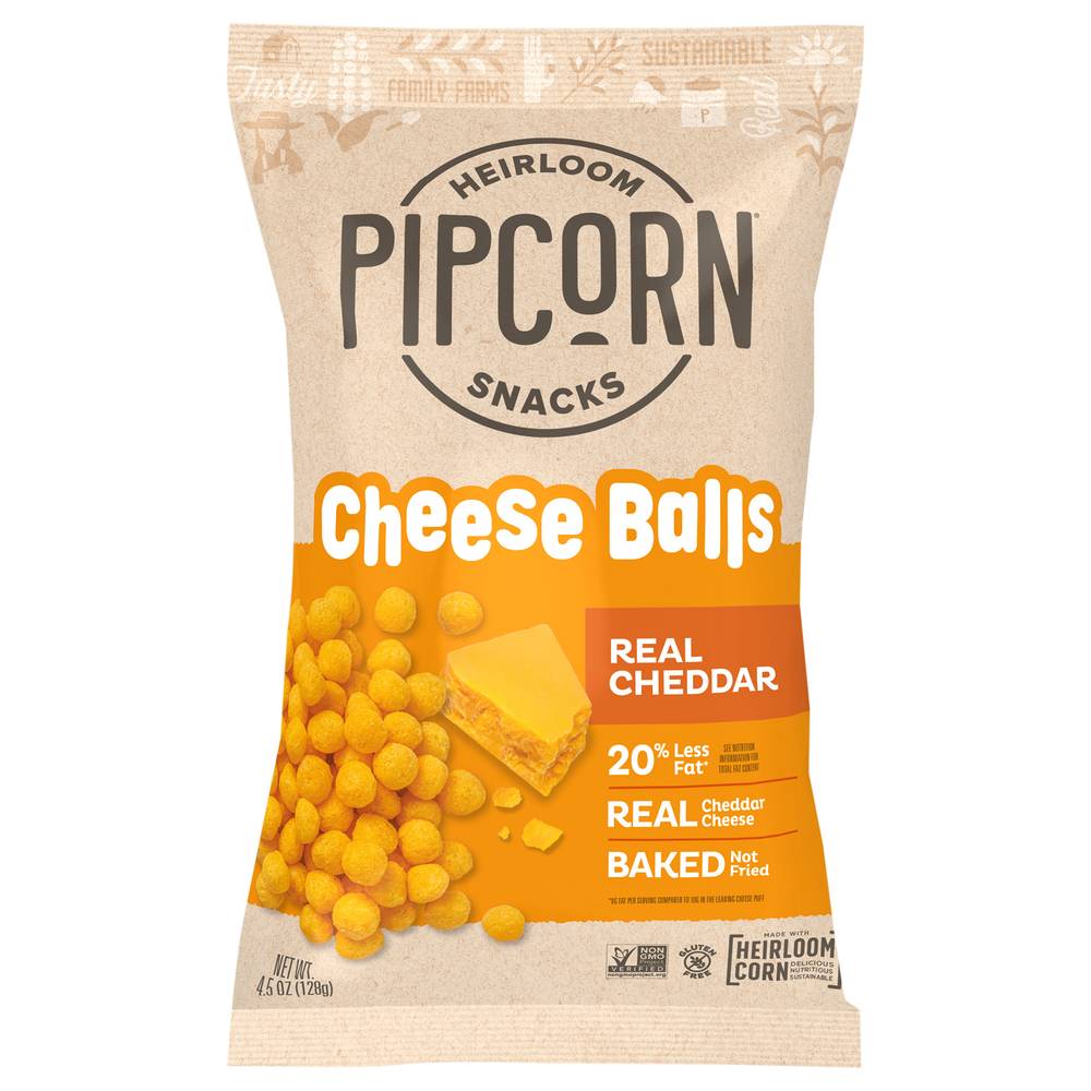 Pipcorn Heirloom Cheddar Cheese Balls (4.5 oz)