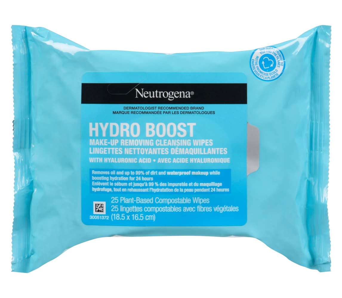 Neutrogena lingettes nettoyantes démaquillantes hydro boost (25 unités) - hydro boost make-up removing cleansing wipes (25 units)