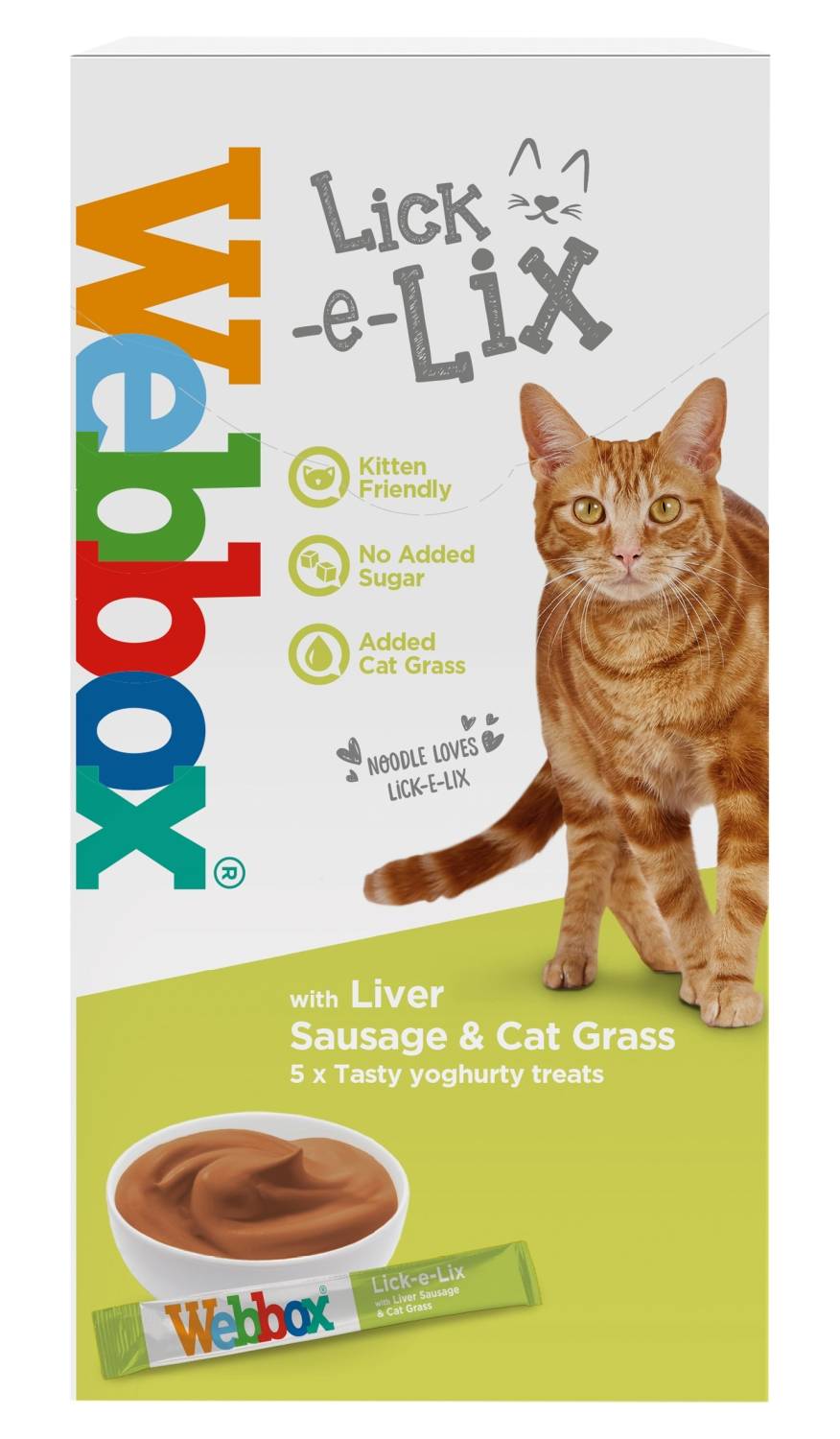 Webbox Lick-E-Lix Yoghurt With Liver Sausage & Cat Grass 5X15G