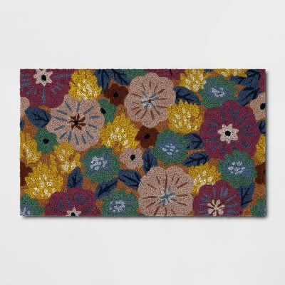 Room Essentials Pastel Floral Outdoor Coir Doormat, 1ft6in x 2ft6in