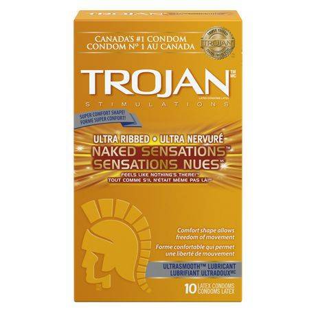 Trojan Naked Sensations Ultra Ribbed Premium Lubricated Condoms (60 g)