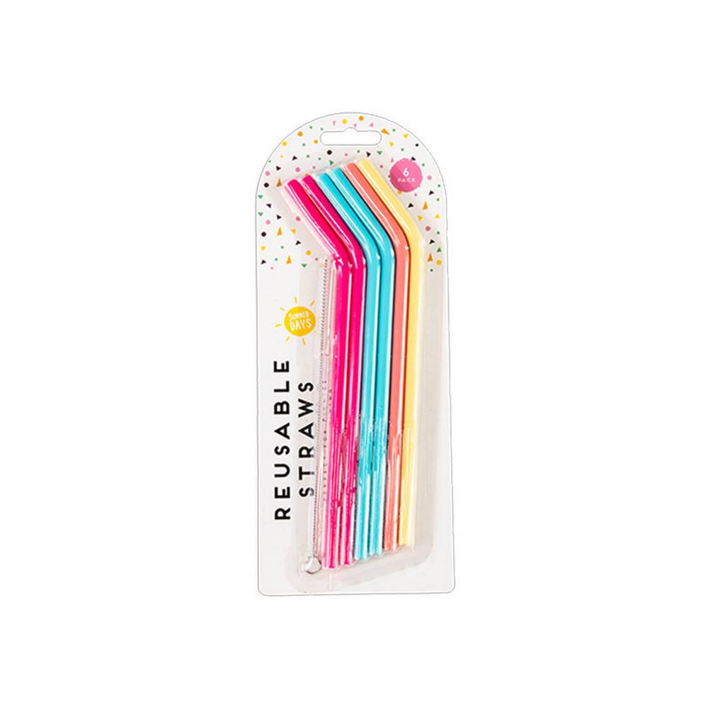 Brights 6 Pack reusable straws