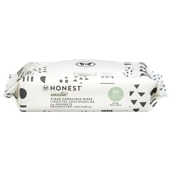 Honest Sensitive Clean Conscious Wipes (7.1 in x 8 in)