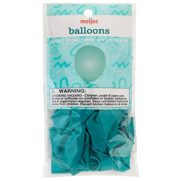 Meijer Helium Balloons Teal, 20 ct