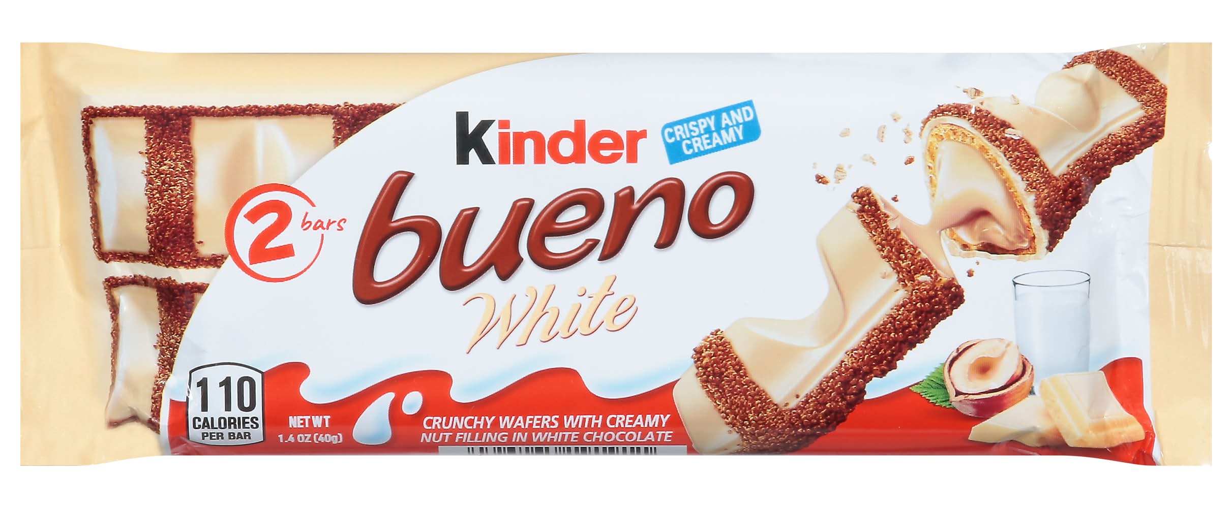 Kinder Bueno Chocolate Bar, White (1.4 oz, 2 ct)