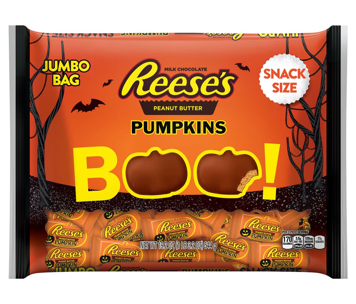 Reese's Halloween Snack Size Peanut Butter Pumpkins Jumbo Bag (1.2 lbs)