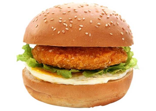 起士雞排蛋堡 Fried Chicken Fillet Cheese Egg Burger