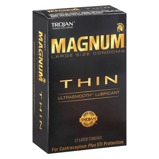 Trojan Magnum Large Size Thin Lubricated Condoms
