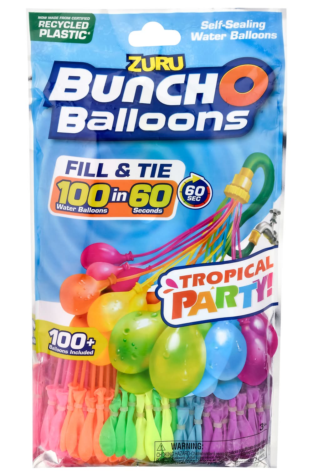 ZURU Tropical Party Bunch O Balloons 3+, Assorted (100 ct)