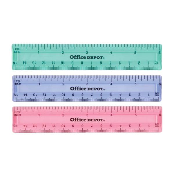 Office Depot Assorted Colors Plastic Ruler