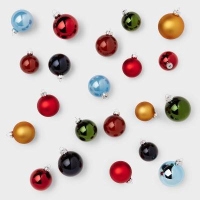 Wondershop Round Glass Christmas Tree Ornament Set, Assorted (42 ct)