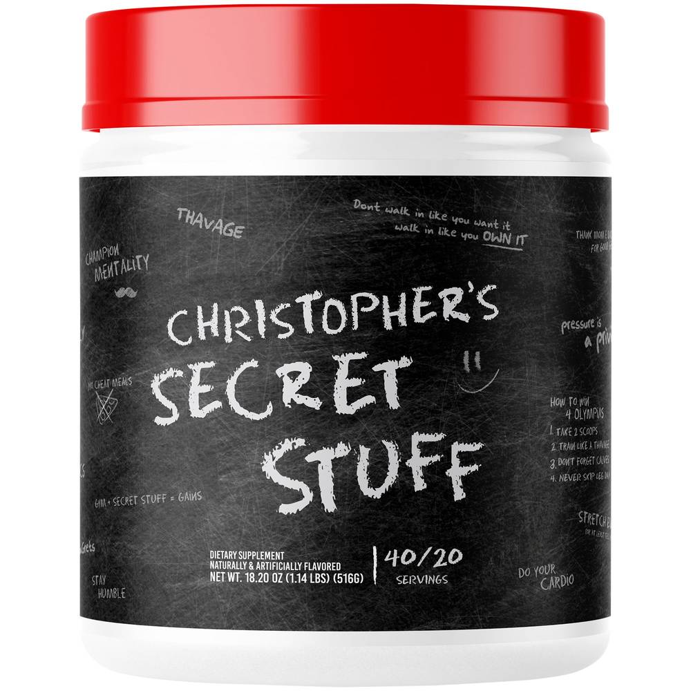 RAW Christopher's Secret Stuff Pre Workout Supplement Powder, Tastes Like Winning (18.2 oz)