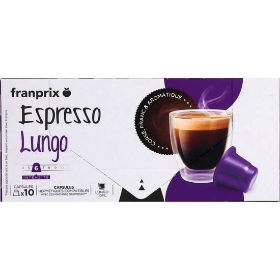 Capsules de café expresso lungo Franprix x10