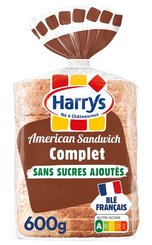 Harrys - Pain de mie américain complet sans sucre ajouté (14)