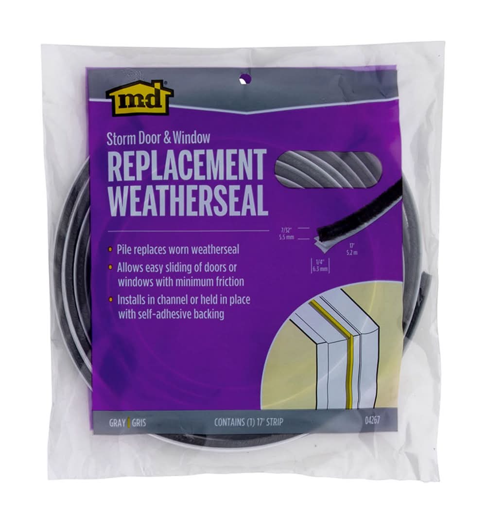 M-D Building Products Gray Pile Weatherstrip For Doors And Windows 204 In. L X 0.22 In.