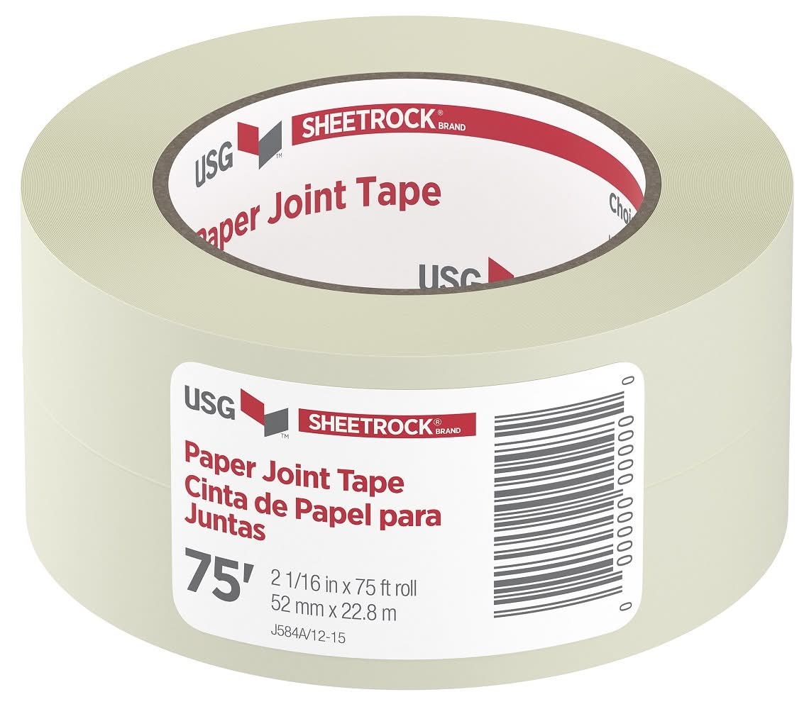 USG Sheetrock Paper Drywall Joint Tape, 2-1/16 in x 75 ft, White