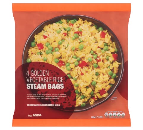 Order ASDA Golden Vegetable Rice Steam Bags - Delivery Near me | Uber Eats