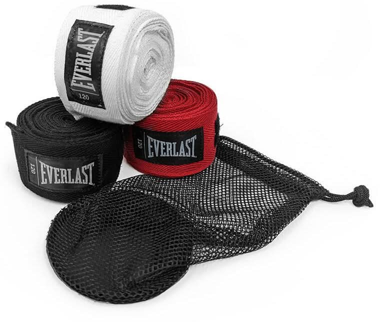 Everlast Core 120" Handwraps – 3 Pack (Black/White/Red)