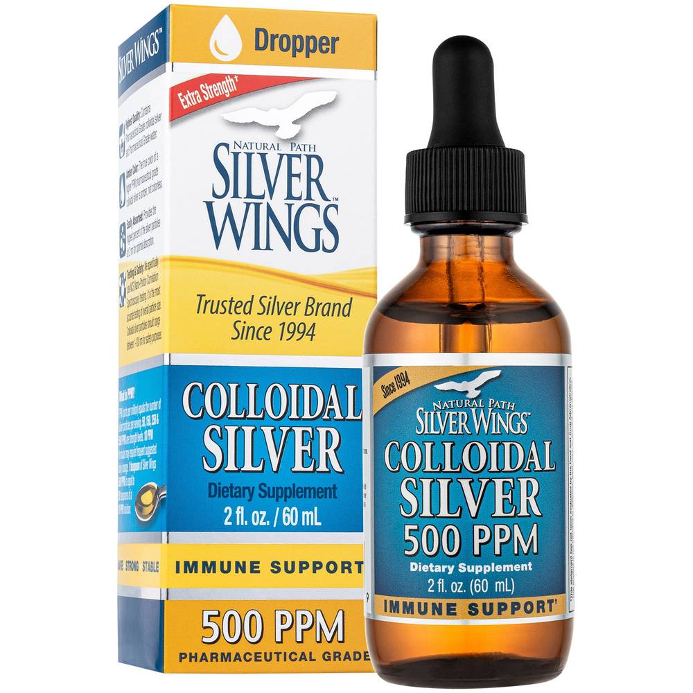 Natural Path Silver Wings Colloidal Silver For Immune Support 500 Ppm (2 fl oz)