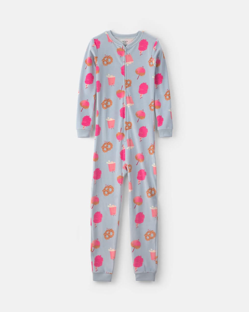 Girls 1-Piece Festival Treats DreamPlush Snug Fit Pajama - Blue - 5