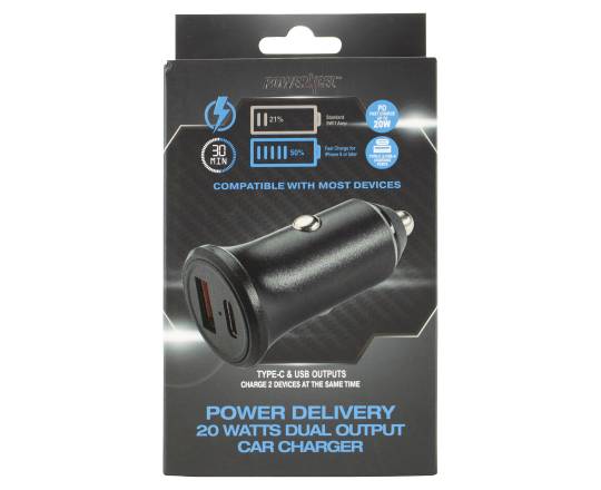 PowerXcel Pd-20 Watts Type C Usb Car Charger