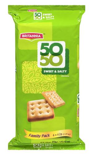 Britannia Pack Famille Fifty Fifty - 50-50 Sweet & Salty Crackers (372 g)