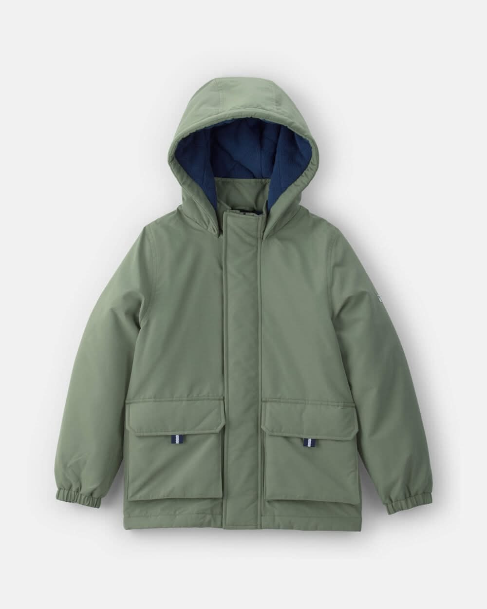 Boys Hooded Midweight Jacket - Green - 12