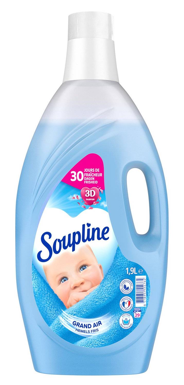 Adoucissant 3D Grand Air SOUPLINE - le bidon de 1,9L