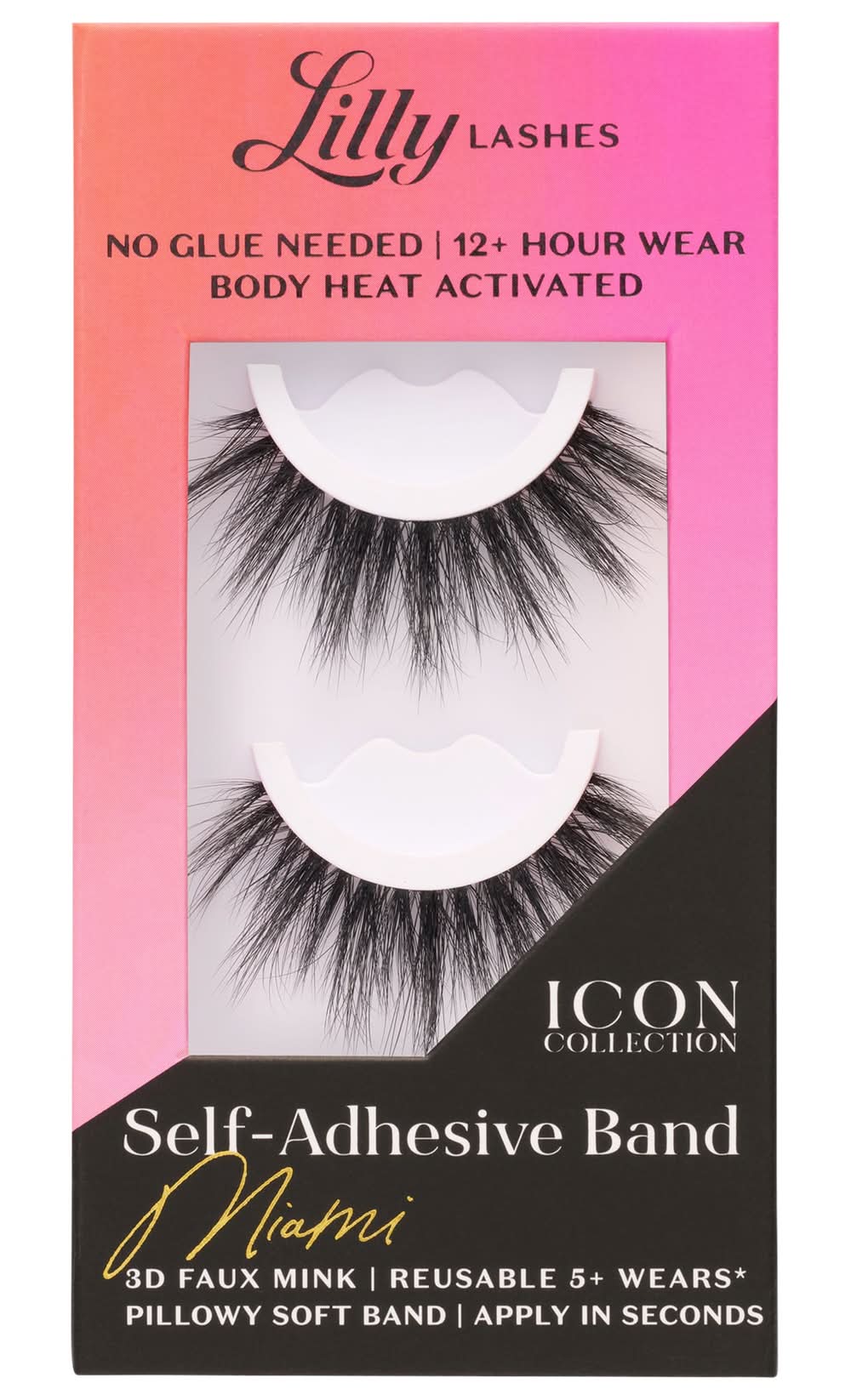 Lilly Lashes Self-Adhesive Band 3D Faux Mink Lashes Miami