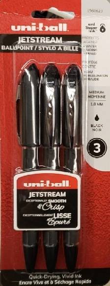 Uniball Jetstream Black Ink Bold Tip Pens (30 g)