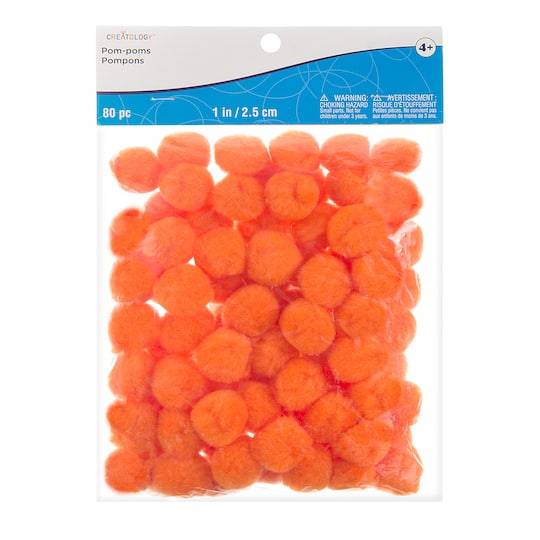 Creatology Pom Poms For Ages 4 and Up, 1", Orange (80 ct)