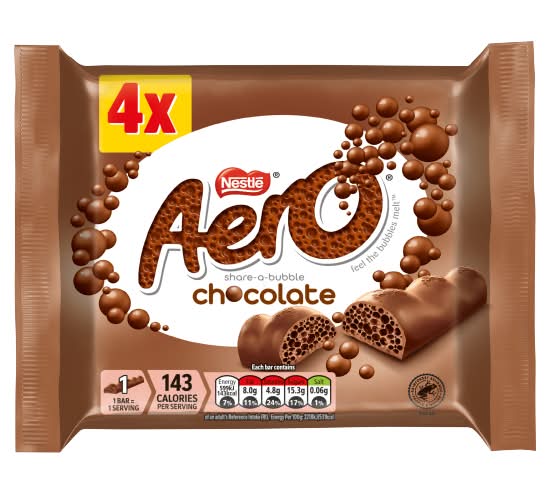 Nestlé Aero Bubbly Milk Chocolate Bar (4 x 27g)