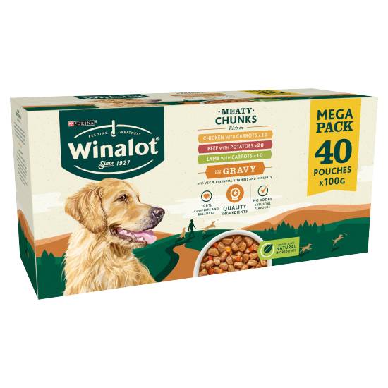 Winalot Mixed in Gravy Adult Dog Food Pouch,40Ct