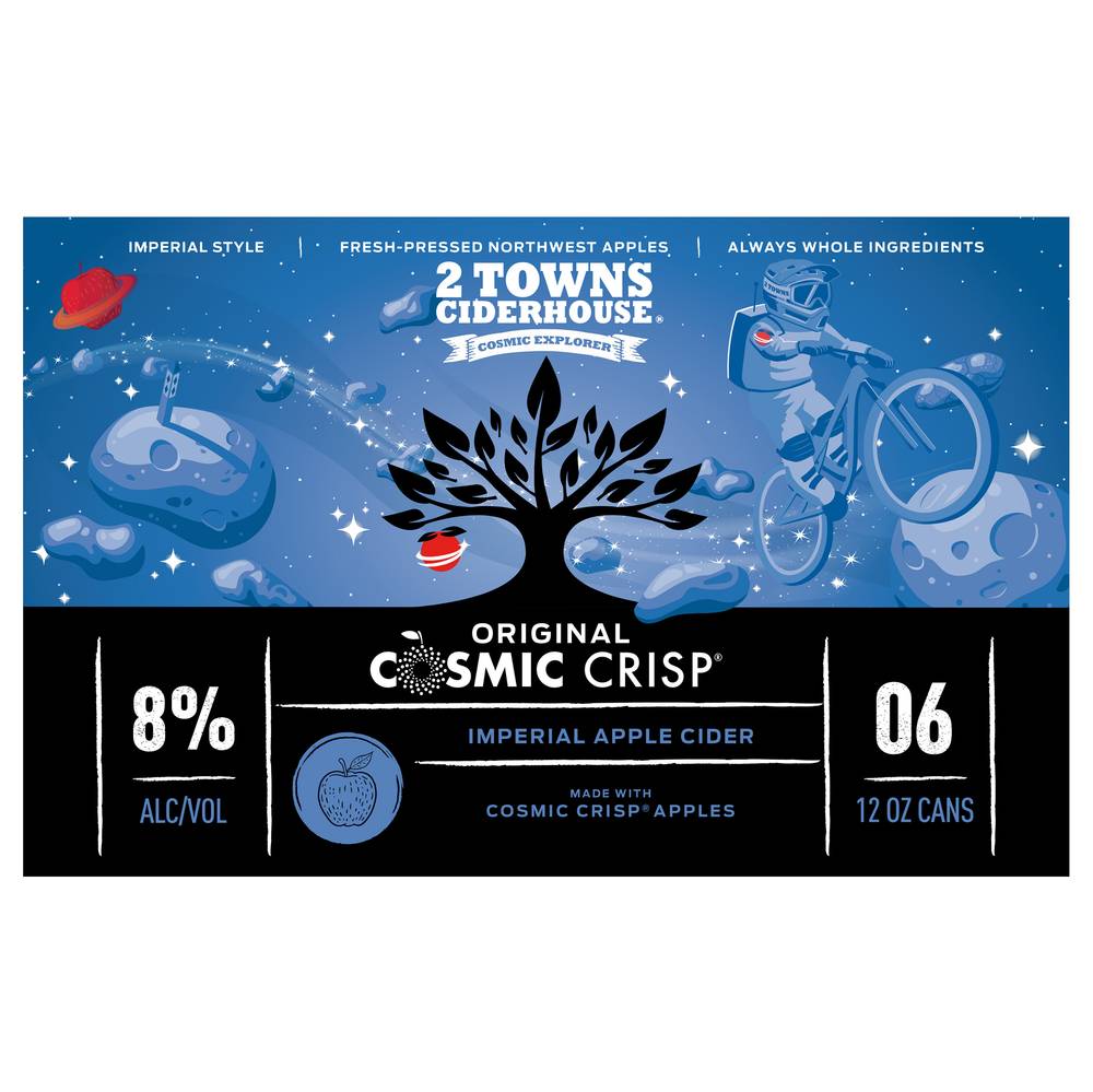 2 Towns Ciderhouse Cosmic Crisp Imperial Cider (6 x 11.98 oz)